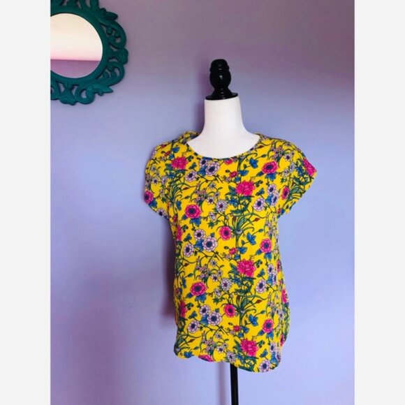 LOVE J yellow floral blouse - Picture 2 of 6